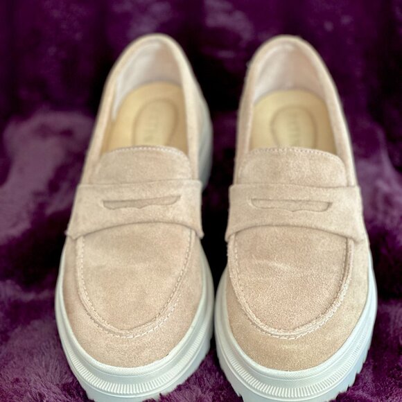 Patina Zoe Chunky (Portland Leather) Tan Suede Platform Lug Sole Loafer. Size 9 - Picture 5 of 7